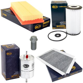 Filter set inspection fuelfilter ST 711 + oil filter SH 425 L + Oildrainplug 08277 + air filter SB 537 + cabin air filter SAK 158