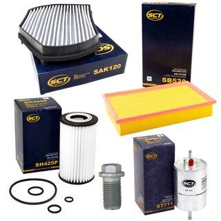 Filter Set Inspektion Kraftstofffilter ST 711 + lfilter SH 425 P + lablassschraube 08277 + Luftfilter SB 528 + Innenraumfilter SAK 120