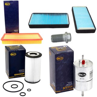 Filter set inspection fuelfilter ST 711 + oil filter SH 425 P + Oildrainplug 08277 + air filter SB 537 + cabin air filter SA 1103