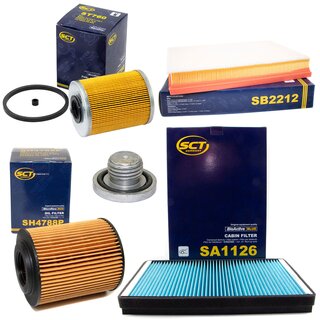 Filter Set Inspektion Kraftstofffilter ST 760 + lfilter SH 4788 P + lablassschraube 04572 + Luftfilter SB 2212 + Innenraumfilter SA 1126