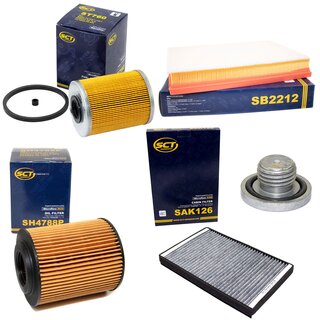 Filter set inspection fuelfilter ST 760 + oil filter SH 4788 P + Oildrainplug 04572 + air filter SB 2212 + cabin air filter SAK 126