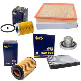 Filter Set Inspektion Kraftstofffilter ST 760 + lfilter SH 425/1 P + lablassschraube 04572 + Luftfilter SB 2161 + Innenraumfilter SAK 104
