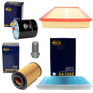 Filter Set Inspektion Kraftstofffilter ST 768 + lfilter SH 425/1 P + lablassschraube 08277 + Luftfilter SB 2199 + Innenraumfilter SA 1262