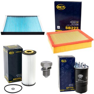 Filter set inspection fuelfilter ST 775 + oil filter SH 420 L + Oildrainplug 48871 + air filter SB 222 + cabin air filter SA 1106