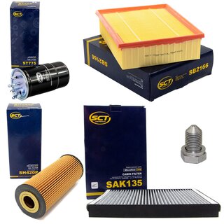 Filter Set Inspektion Kraftstofffilter ST 775 + lfilter SH 420 P + lablassschraube 48871 + Luftfilter SB 2166 + Innenraumfilter SAK 135
