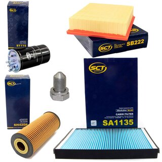 Filter Set Inspektion Kraftstofffilter ST 775 + lfilter SH 420 P + lablassschraube 48871 + Luftfilter SB 222 + Innenraumfilter SA 1135