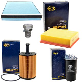 Filter Set Inspektion Kraftstofffilter ST 775 + lfilter SH 4771 P + lablassschraube 48871 + Luftfilter SB 2166 + Innenraumfilter SA 1135