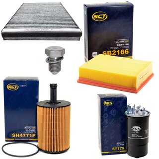 Filter Set Inspektion Kraftstofffilter ST 775 + lfilter SH 4771 P + lablassschraube 48871 + Luftfilter SB 2166 + Innenraumfilter SAK 135