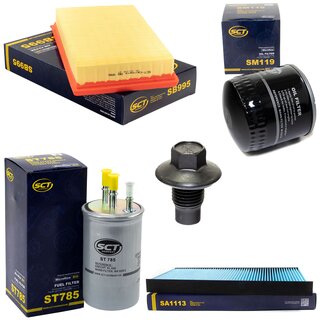 Filter Set Inspektion Kraftstofffilter ST 785 + lfilter SM 119 + lablassschraube 21096 + Luftfilter SB 995 + Innenraumfilter SA 1113