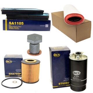 Filter Set Inspektion Kraftstofffilter ST 6080 + lfilter SH 4789 P + lablassschraube 100551 + Luftfilter SB 082 + Innenraumfilter SA 1105