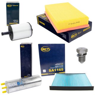 Filter set inspection fuelfilter ST 6081 + oil filter SH 4771 L + Oildrainplug 48871 + air filter SB 2095 + cabin air filter SA 1165