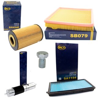 Filter Set Inspektion Kraftstofffilter ST 379 + lfilter SH 424 P + lablassschraube 48893 + Luftfilter SB 079 + Innenraumfilter SA 1154