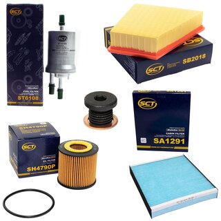 Filter set inspection fuelfilter ST 6108 + oil filter SH 4790 P + Oildrainplug 171173 + air filter SB 2018 + cabin air filter SA 1291