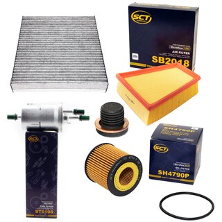 Filter set inspection fuelfilter ST 6108 + oil filter SH 4790 P + Oildrainplug 171173 + air filter SB 2018 + cabin air filter SAK 291