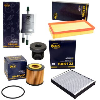 Filter set inspection fuelfilter ST 6108 + oil filter SH 4790 P + Oildrainplug 48874 + air filter SB 2139 + cabin air filter SAK 123