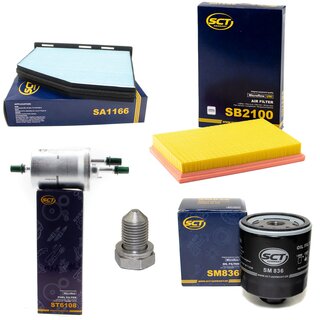 Filter Set Inspektion Kraftstofffilter ST 6108 + lfilter SM 836 + lablassschraube 48871 + Luftfilter SB 2100 + Innenraumfilter SA 1166