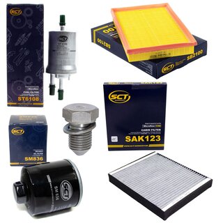 Filter Set Inspektion Kraftstofffilter ST 6108 + lfilter SM 836 + lablassschraube 48871 + Luftfilter SB 2100 + Innenraumfilter SAK 123