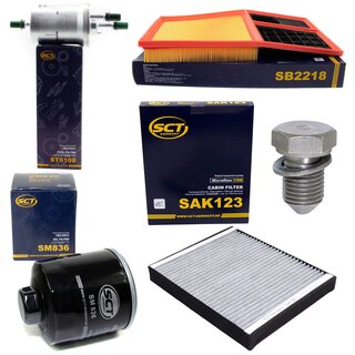 Filter Set Inspektion Kraftstofffilter ST 6108 + lfilter SM 836 + lablassschraube 48871 + Luftfilter SB 2218 + Innenraumfilter SAK 123
