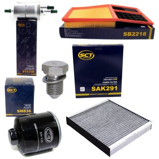 Filter set inspection fuelfilter ST 6108 + oil filter SM 836 + Oildrainplug 48871 + air filter SB 2218 + cabin air filter SAK 291