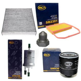 Filter Set Inspektion Kraftstofffilter ST 6108 + lfilter SM 836 + lablassschraube 03272 + Luftfilter SB 2391 + Innenraumfilter SAK 291