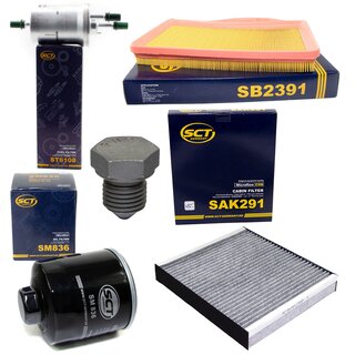 Filter Set Inspektion Kraftstofffilter ST 6108 + lfilter SM 836 + lablassschraube 03272 + Luftfilter SB 2391 + Innenraumfilter SAK 291