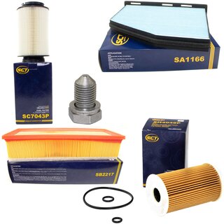 Filter Set Inspektion Kraftstofffilter SC 7043 P + lfilter SH 4049 P + lablassschraube 48871 + Luftfilter SB 2217 + Innenraumfilter SA 1166