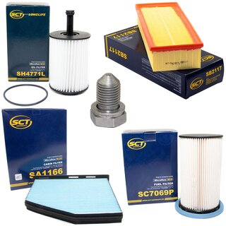 Filter Set Inspektion Kraftstofffilter SC 7069 P + lfilter SH 4771 L + lablassschraube 48871 + Luftfilter SB 2117 + Innenraumfilter SA 1166