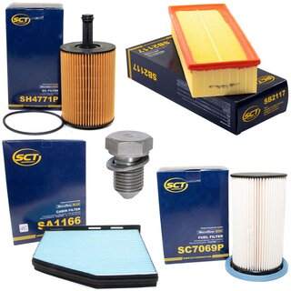 Filter set inspection fuelfilter SC 7069 P + oil filter SH 4771 P + Oildrainplug 48871 + air filter SB 2117 + cabin air filter SA 1166