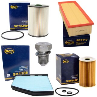 Filter Set Inspektion Kraftstofffilter SC 7049 P + lfilter SH 4049 P + lablassschraube 48871 + Luftfilter SB 2117 + Innenraumfilter SA 1166
