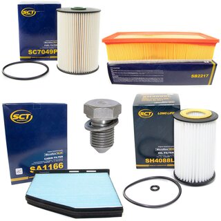 Filter Set Inspektion Kraftstofffilter SC 7049 P + lfilter SH 4088 L + lablassschraube 48871 + Luftfilter SB 2217 + Innenraumfilter SA 1166