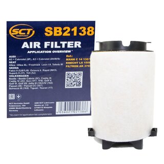Filter set inspection fuelfilter SC 7047 P + oil filter SH 4771 P + Oildrainplug 48871 + air filter SB 2138 + cabin air filter SA 1166