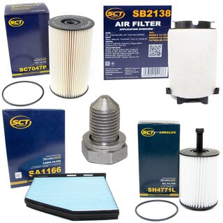 Filter Set Inspektion Kraftstofffilter SC 7047 P + lfilter SH 4771 L + lablassschraube 48871 + Luftfilter SB 2138 + Innenraumfilter SA 1166