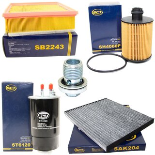 Filter Set Inspektion Kraftstofffilter ST 6120 + lfilter SH 4060 P + lablassschraube 31119 + Luftfilter SB 2243 + Innenraumfilter SAK 204