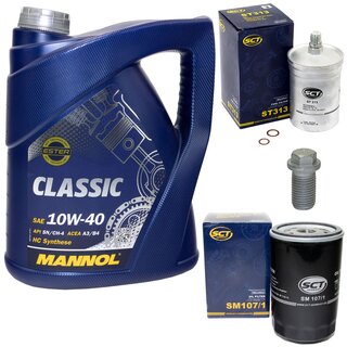 Motor oil set fuelfilter ST 313 + oil filter SM 107/1 + motor oil MN7501-5 + oil drain plug 08277