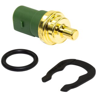 Coolant temperature sensor with seal and retaining spring 32510
