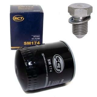Oilfilter with oildrain plug oil filter SM 174 + oil drain plug 48871