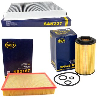 Filter set air filter SB 2167 + cabin air filter SAK 227 + oilfilter SH 425/1 P