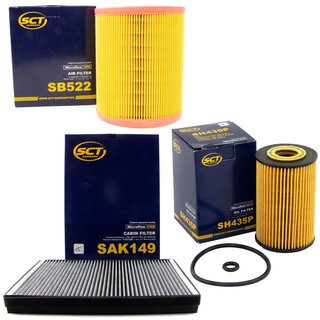 Filter Set Luftfilter SB 522 + Innenraumfilter SAK 149 + lfilter SH 435 P