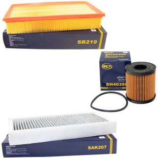 Filter Set Luftfilter SB 219 + Innenraumfilter SAK 267 + lfilter SH 4035 P