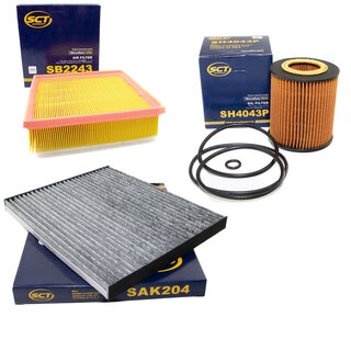 Filter Set Luftfilter SB 2243 + Innenraumfilter SAK 204 + lfilter SH 4043 P
