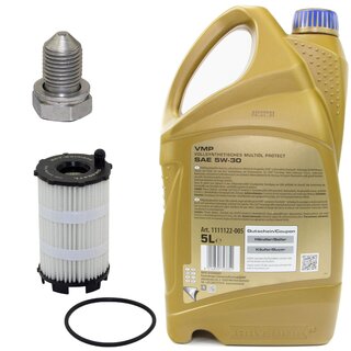 Engine Oil Set 5W-30 5 liters + Oilfilter SCT SH 4047 L + Oildrainplug 48871