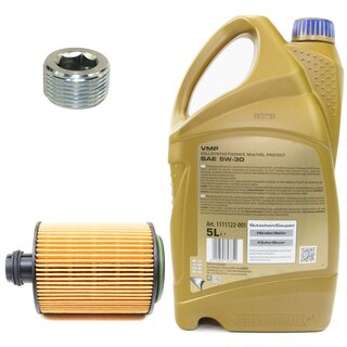 Motorl Set 5W-30 5 Liter + lfilter SH 4060 P + lablassschraube 38179