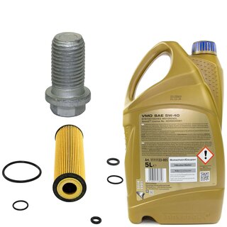 Engine Oil Set 5W-40 5 liters + Oilfilter SCT SH 4030 P + Oildrainplug 08277