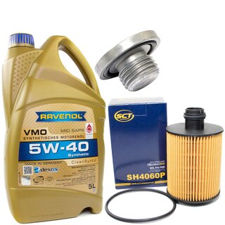 Motorl Set 5W-40 5 Liter + lfilter SH 4060 P + lablassschraube 04572