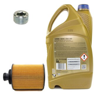 Motorl Set 5W-40 5 Liter + lfilter SH 4797 P + lablassschraube 38179