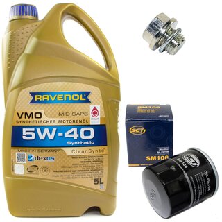 Engine Oil Set 5W-40 5 liters + Oilfilter SCT SM 106 + Oildrainplug 30269
