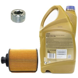 Engine Oil Set 5W-30 5 liters + Oilfilter SCT SH 4797 P + Oildrainplug 38179