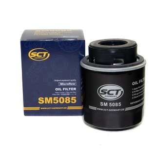 Engine Oil Set 5W-30 5 liters + Oilfilter SCT SM 5085 + Oildrainplug 48871