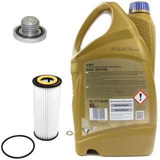 Engine Oil Set 5W-40 5 liters + Oilfilter SCT SH 453 L + Oildrainplug 04572