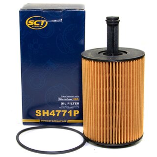 Motorl Set 5W-40 5 Liter + lfilter SH 4771 P + lablassschraube 48871
